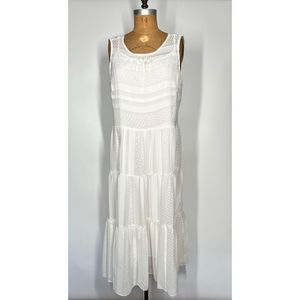 J. Crew Factory White Eyelet Midi Dress